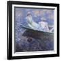 On the Boat, Oil on Canvas by Claude Monet-Claude Monet-Framed Giclee Print