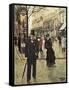 On the Boulevard-Jean Béraud-Framed Stretched Canvas