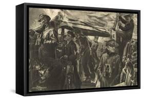 On the Bridge of a Torpedo Boat During the Night Reconnaisance-Felix Schwormstadt-Framed Stretched Canvas