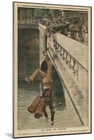 On the Brink of Suicide, Illustration from 'Le Petit Journal', Supplement Illustre, 19th June 1910-French School-Mounted Giclee Print