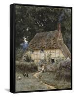 On the Brook Road, Near Witley-Helen Allingham-Framed Stretched Canvas