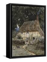 On the Brook Road, Near Witley-Helen Allingham-Framed Stretched Canvas