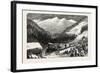 On the Central Pacific Railroad, USA, 1870s-null-Framed Giclee Print