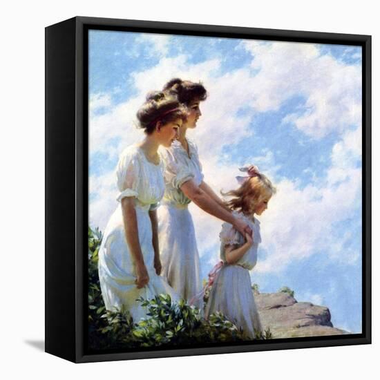 On the Cliff, 1910-Charles Courtney Curran-Framed Stretched Canvas