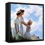 On the Cliff, 1910-Charles Courtney Curran-Framed Stretched Canvas