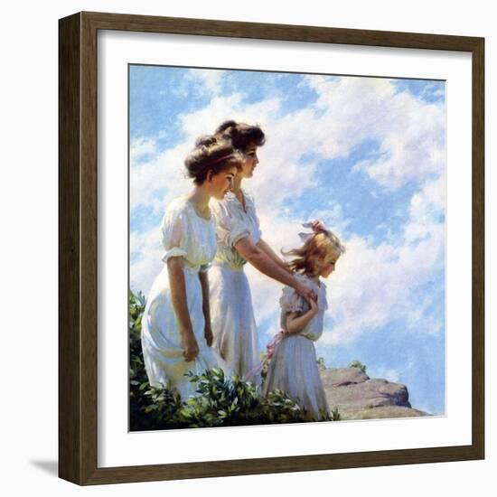 On the Cliff, 1910-Charles Courtney Curran-Framed Giclee Print