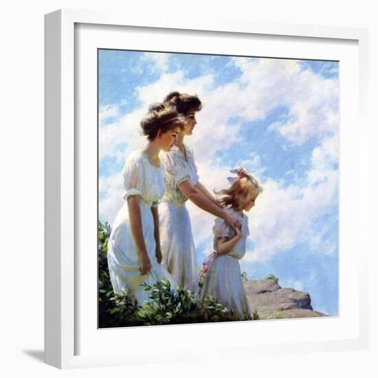 On the Cliff, 1910-Charles Courtney Curran-Framed Giclee Print