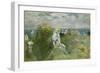 On the Cliff at Portrieux-Berthe Morisot-Framed Giclee Print