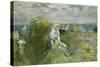 On the Cliff at Portrieux-Berthe Morisot-Stretched Canvas