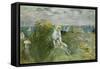 On the Cliff at Portrieux-Berthe Morisot-Framed Stretched Canvas