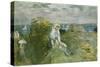 On the Cliff at Portrieux-Berthe Morisot-Stretched Canvas