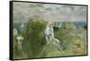 On the Cliff at Portrieux-Berthe Morisot-Framed Stretched Canvas