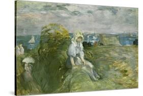 On the Cliff at Portrieux-Berthe Morisot-Stretched Canvas