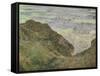 On the Cliff at Pourville-Claude Monet-Framed Stretched Canvas