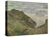 On the Cliff at Pourville-Claude Monet-Stretched Canvas