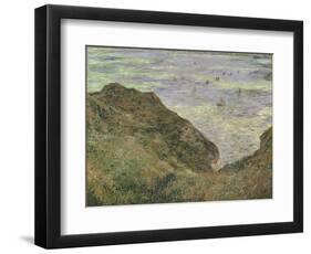 On the Cliff at Pourville-Claude Monet-Framed Giclee Print