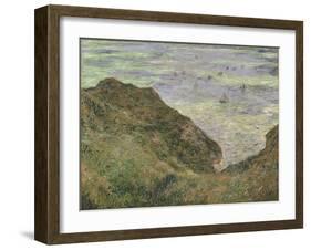 On the Cliff at Pourville-Claude Monet-Framed Giclee Print