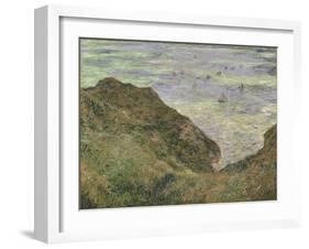 On the Cliff at Pourville-Claude Monet-Framed Giclee Print