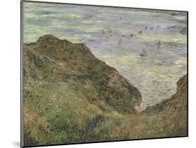 On the Cliff at Pourville-Claude Monet-Mounted Giclee Print