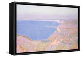 On the Cliffs Near Dieppe, Sunset-Claude Monet-Framed Stretched Canvas