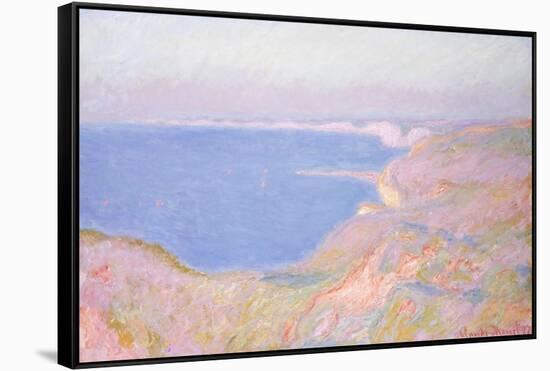 On the Cliffs Near Dieppe, Sunset-Claude Monet-Framed Stretched Canvas