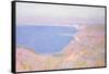 On the Cliffs Near Dieppe, Sunset-Claude Monet-Framed Stretched Canvas