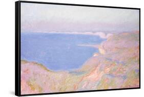 On the Cliffs Near Dieppe, Sunset-Claude Monet-Framed Stretched Canvas