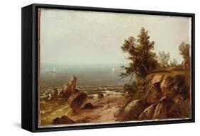 On the Coast, Beverly, Massachusetts (Oil on Canvas)-John Frederick Kensett-Framed Stretched Canvas