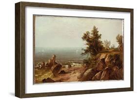 On the Coast, Beverly, Massachusetts (Oil on Canvas)-John Frederick Kensett-Framed Giclee Print