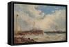 'On the Coast of Holland', 1876, (1938)-James Webb-Framed Stretched Canvas