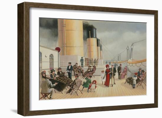 On the Deck of the Titanic-English School-Framed Giclee Print