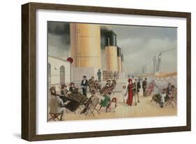 On the Deck of the Titanic-English School-Framed Giclee Print