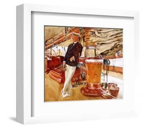 On the Deck of the Yacht Constellation, 1924-John Sargent-Framed Art Print
