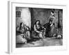 On the Door-Step, 19th Century-Constantin Guys-Framed Giclee Print