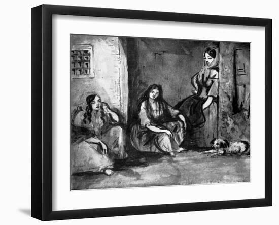 On the Door-Step, 19th Century-Constantin Guys-Framed Giclee Print