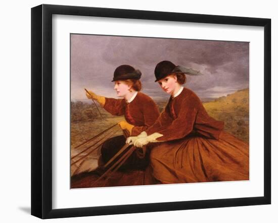 On the Downs - Two Ladies Riding Side-Saddle-James Hayllar-Framed Giclee Print