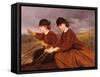 On the Downs - Two Ladies Riding Side-Saddle-James Hayllar-Framed Stretched Canvas