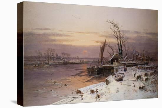 On the Estuary, Near Monmouth-Charles Brooke Branwhite-Stretched Canvas