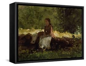 On the Fence-Winslow Homer-Framed Stretched Canvas