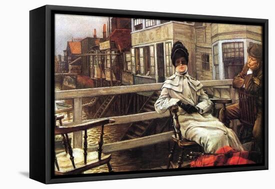 On The Ferry Waiting No.1-James Tissot-Framed Stretched Canvas