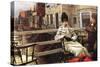 On The Ferry Waiting No.1-James Tissot-Stretched Canvas