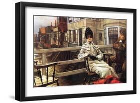 On The Ferry Waiting No.1-James Tissot-Framed Art Print