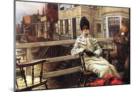 On The Ferry Waiting No.1-James Tissot-Mounted Art Print