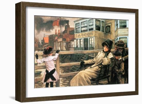 On the Ferry Waiting No.2-James Tissot-Framed Art Print