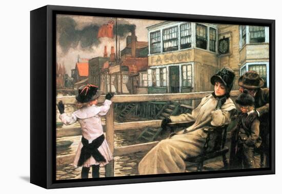 On the Ferry Waiting No.2-James Tissot-Framed Stretched Canvas