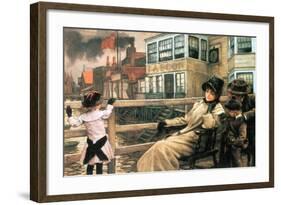 On the Ferry Waiting No.2-James Tissot-Framed Art Print