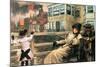 On the Ferry Waiting No.2-James Tissot-Mounted Art Print