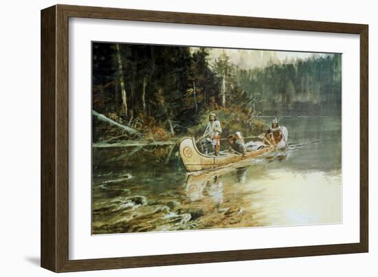 On the Flathead-Charles Marion Russell-Framed Art Print