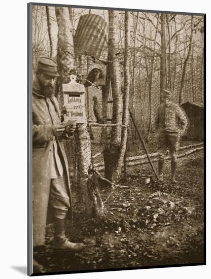 On the French Lorraine Front: a Poilu's Camp Letter-Box and Buzzard Mascots-English Photographer-Mounted Giclee Print