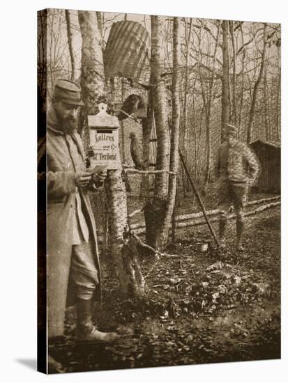 On the French Lorraine Front: a Poilu's Camp Letter-Box and Buzzard Mascots-English Photographer-Stretched Canvas